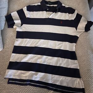 Ralph Lauren Polo Shirt in Navy & White Stripes